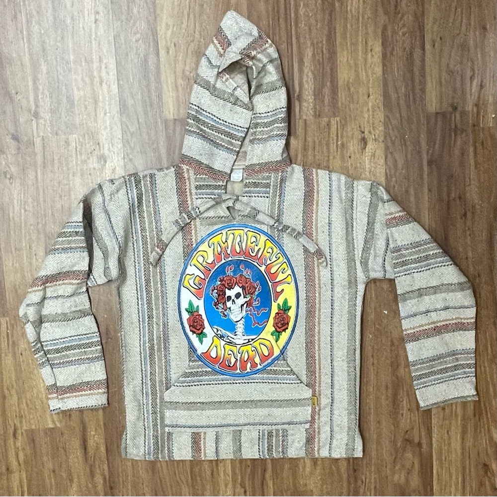 Grateful Dead Bertha Baja Poncho Kangaroo Pocket Hoodie Adult size Medium